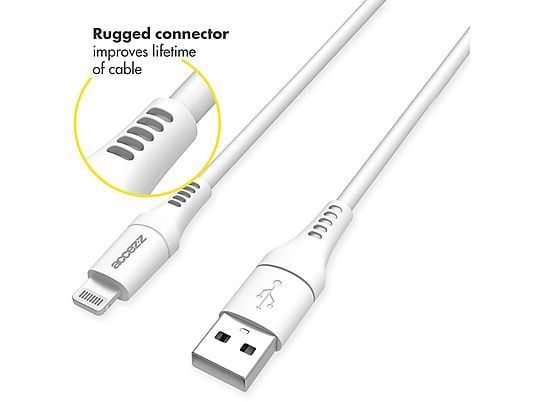 Accezz Lightning naar USB kabel - 1 meter - Wit