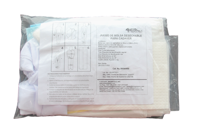 Kit de Bolsa Desechable para Cadáver | Multimed Panamá