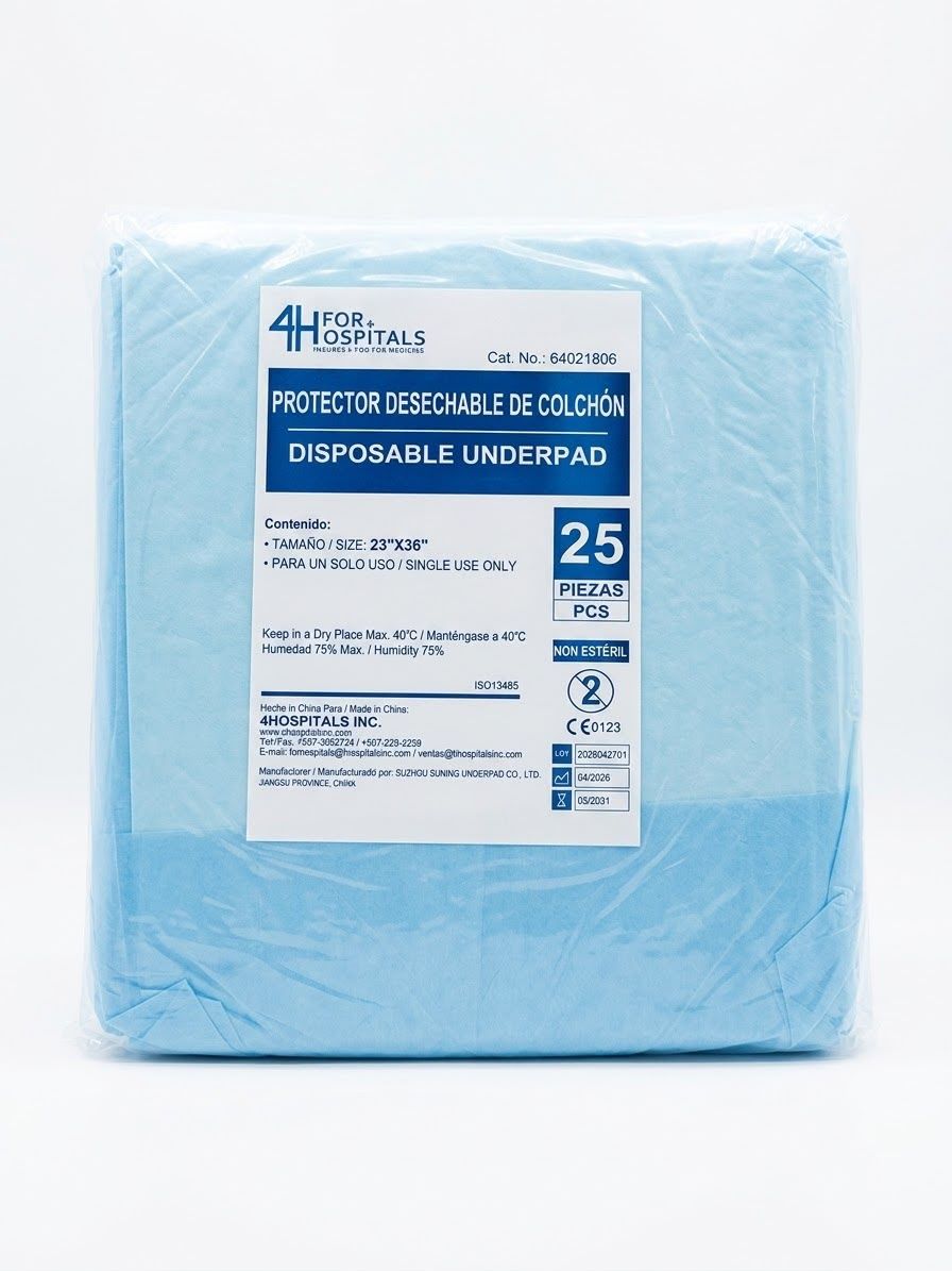 Protector de Cama Desechable 23 x 36 Pulgadas | Alta Absorción – Paquete de 25 Unidades