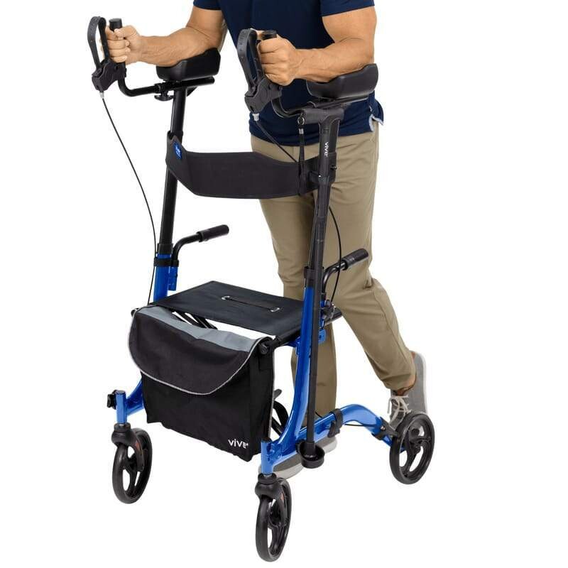 Andadera Ergonómica Plegable de Aluminio con Asiento y Frenos Doble - Multimed Solutions Panamá