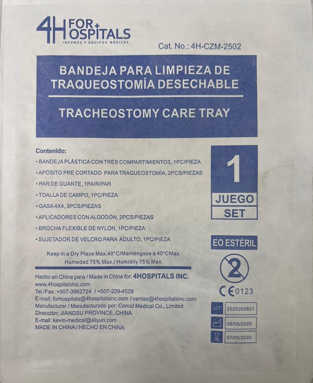 Bandeja para Limpieza de Traqueostomía Desechable