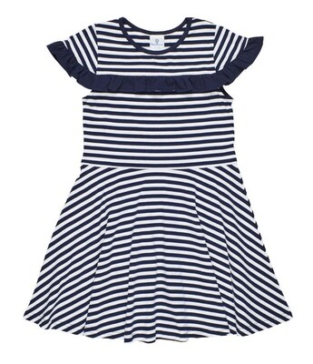 stripe Knit Dress w/ Ruffles 20B8486