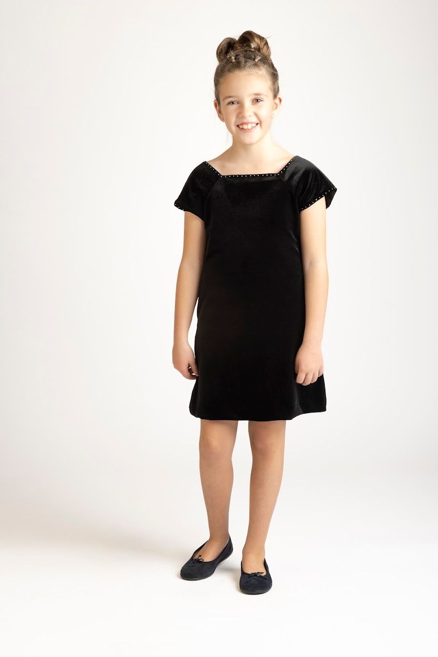 Ella Black Velvet Dress