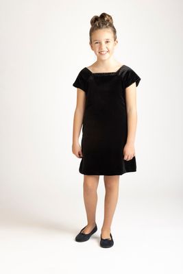Ella Black Velvet Dress