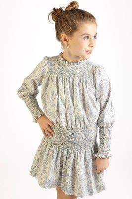 Blue Paisley Smocked Dress