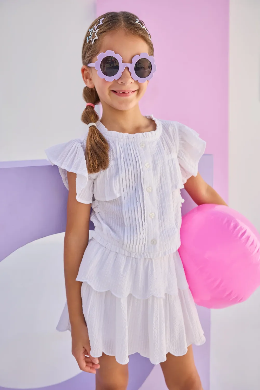 Annie Top White Seersucker