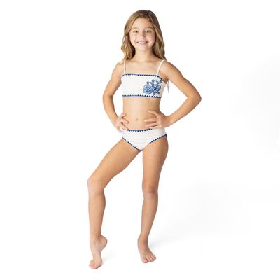Navy/White Emb SwimSuit