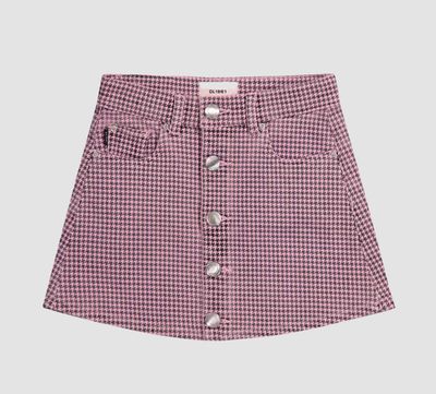 Jenny Mini Skirt-Pink Houndstooth