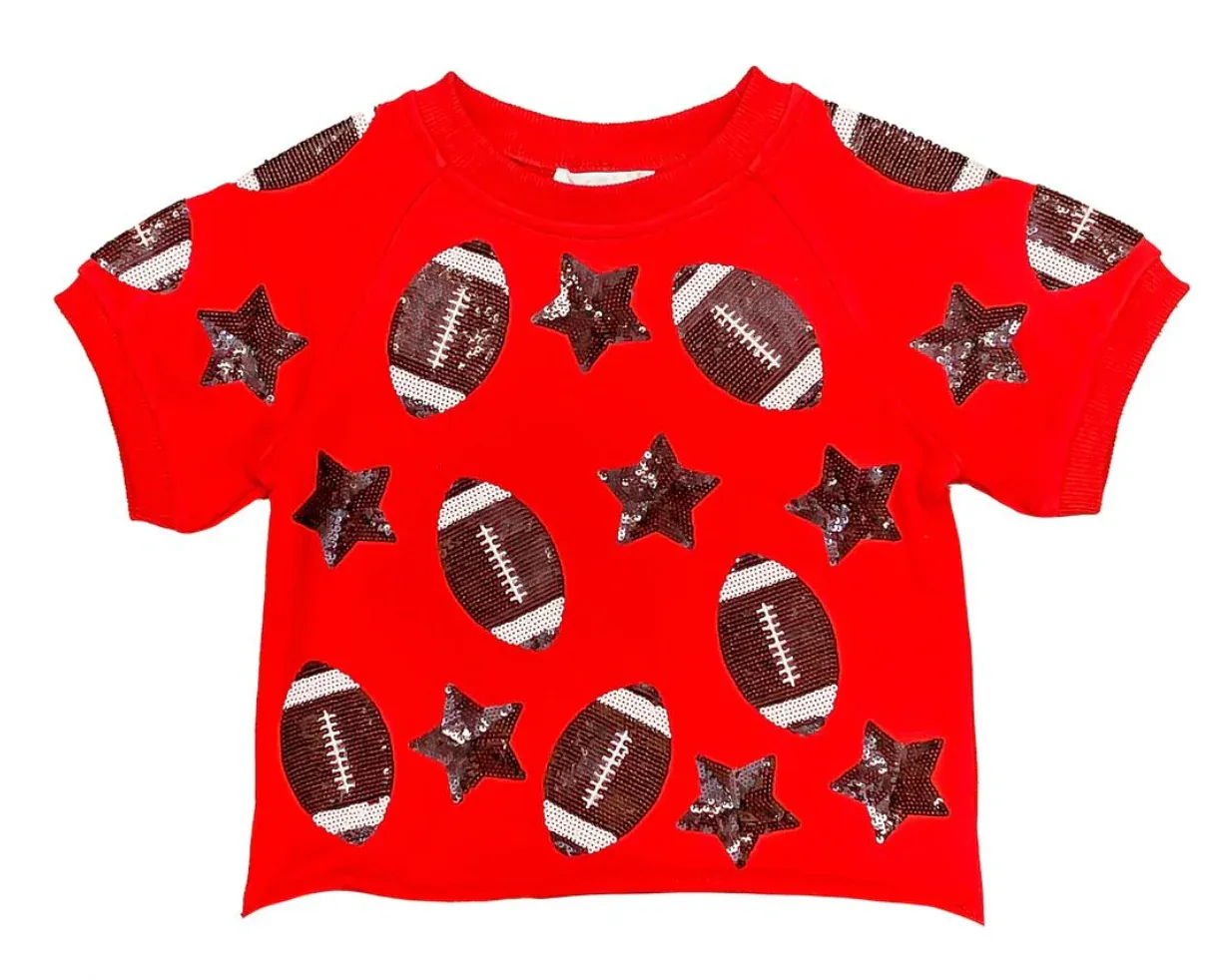 Belle Cher Red/Black Football Top