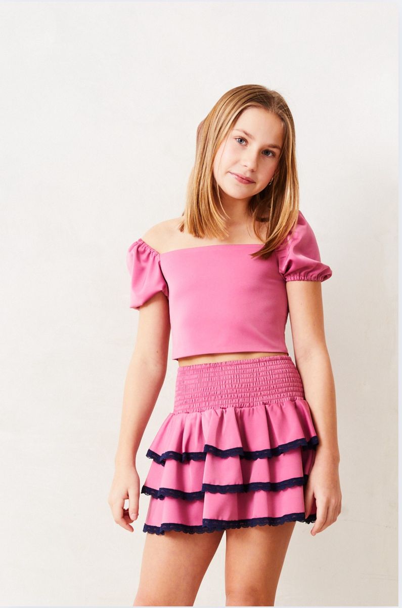 Noa Satin Tie Back Top-Rose