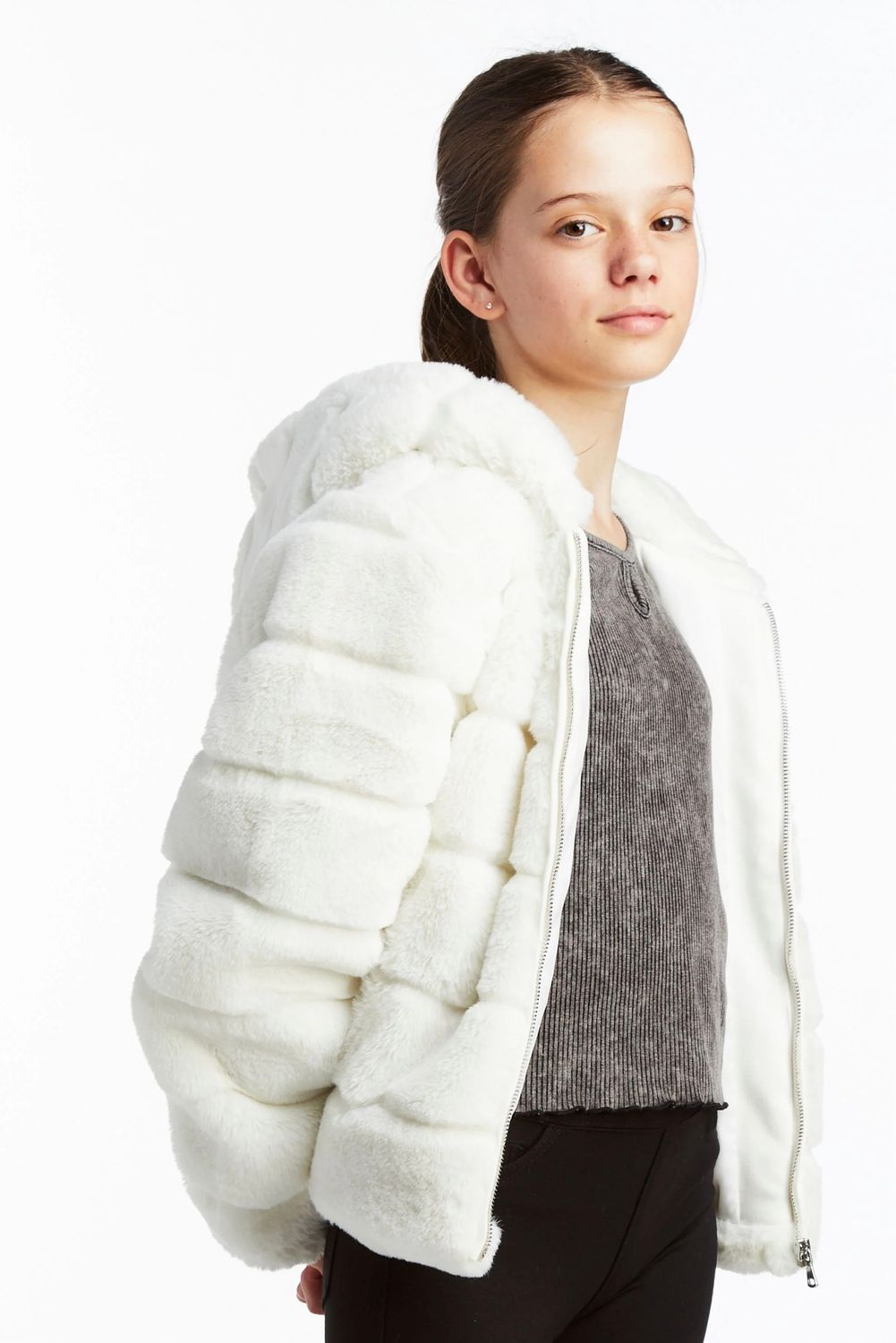 Hooded Teddy Fur Puffer Coat