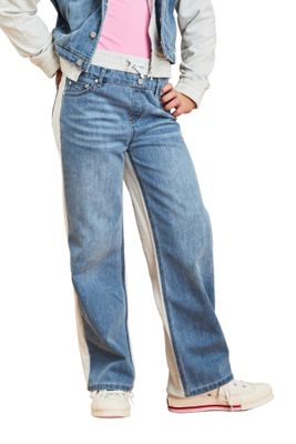 Wide Leg Pull On Denim-Indigo/Gray