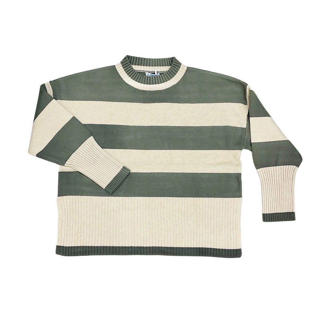 Mayoral Stripe Sweater-Green/Tan