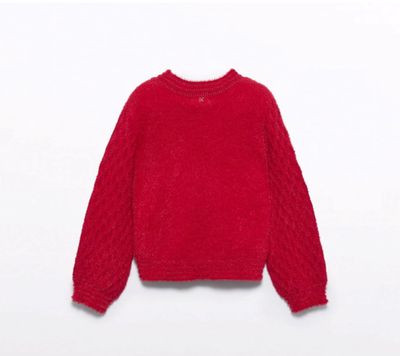 Abel &amp; Lula Red Fur Sweater