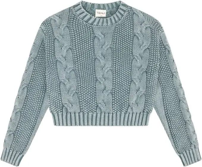 Acid Seafoam Cable Knit Sweater
