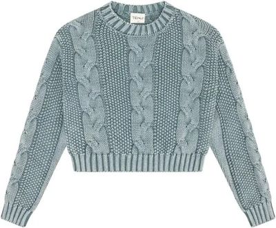 Acid Seafoam Cable Knit Sweater