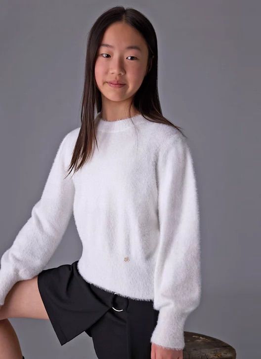 Mayoral Fuzzy Sweater-Winter White