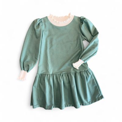 Dorothy Drop Waist Dress-Clover Green