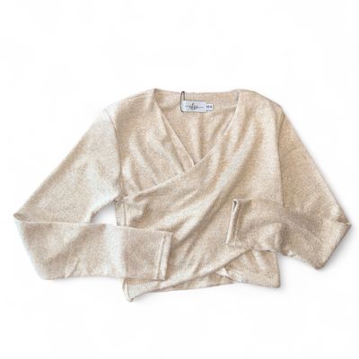 Criss Cross Sweater Top-Beige