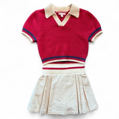 DH Red/Tan Skort Set