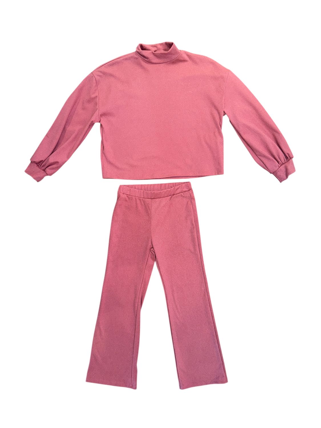 Brush Corduroy Wide Leg Set-Pink