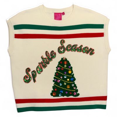 QOS Sparkle Season Stripe Top