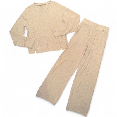 Tenly Latte LS Wide Leg Hacci Set