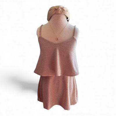 If So Shimmer Skirt-Beige