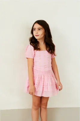 Gemma Lurex Heart Skirt-Ballet Pink