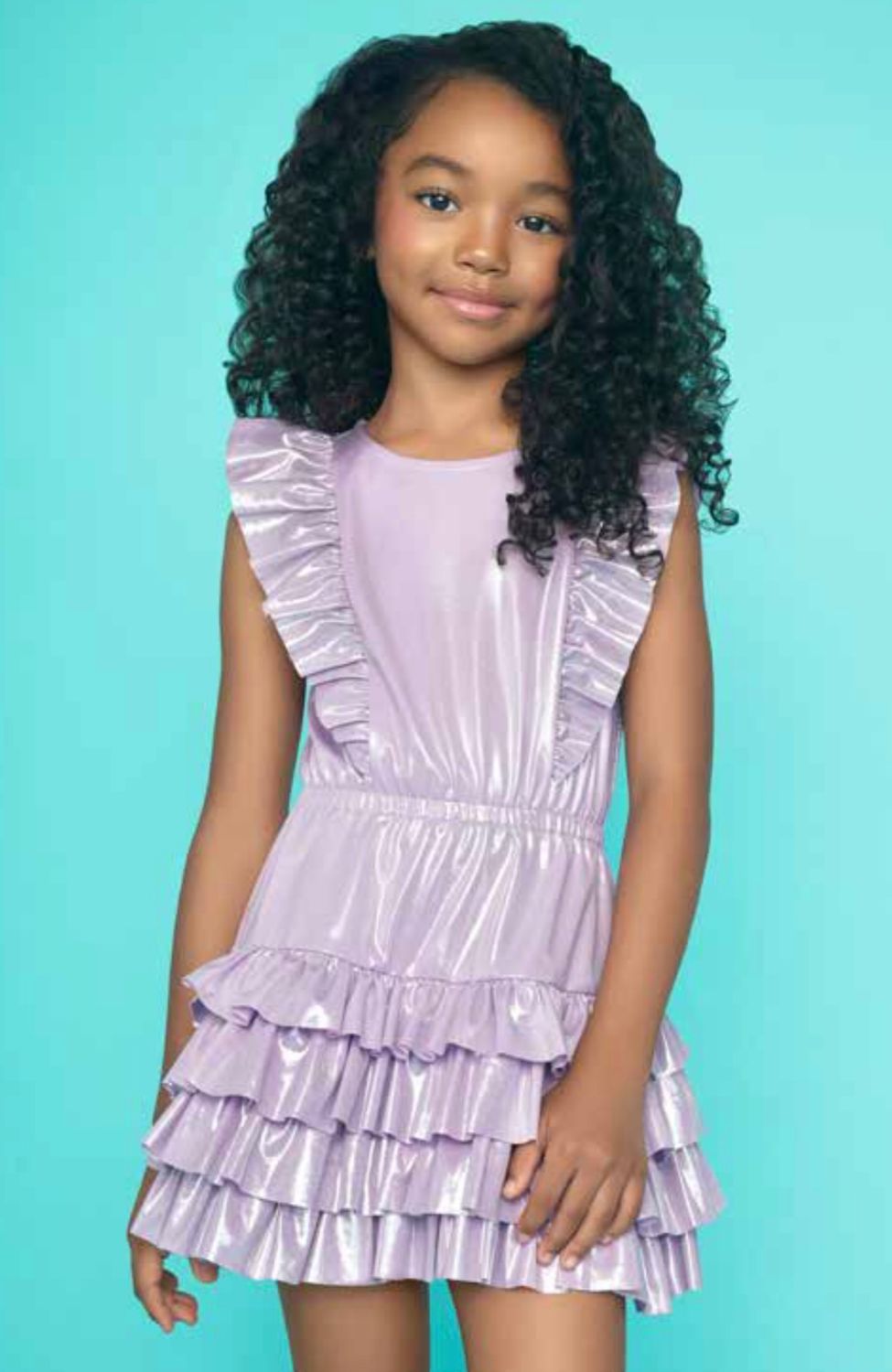 Mia Metallic Dress-Purple