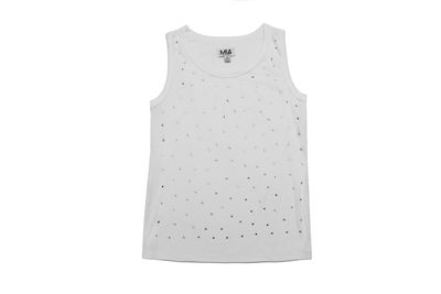 Mia Metallic Tank-Silver