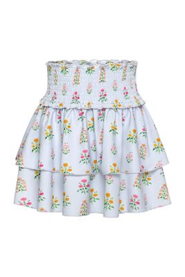 Scottie Skirt - Blue Floral Block Print