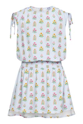 Helen Dress - Blue Floral Block Print