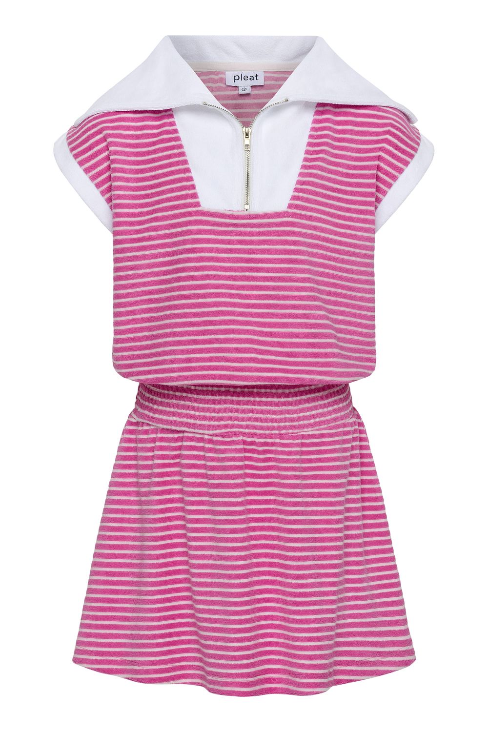 Wynne Dress - Pink/White French Terry