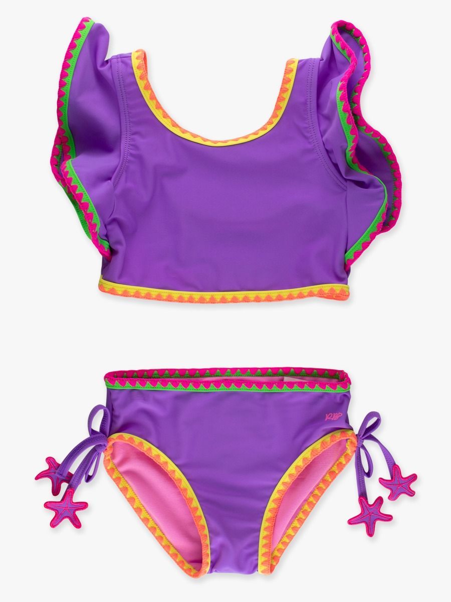 Neon Purple Crochet Tankini