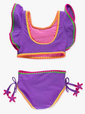 Neon Purple Crochet Tankini