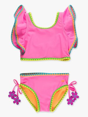 Neon Pink Butterfly Tankini
