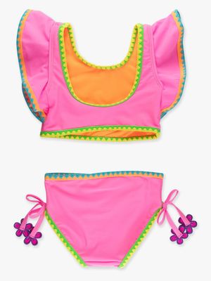 Neon Pink Butterfly Tankini