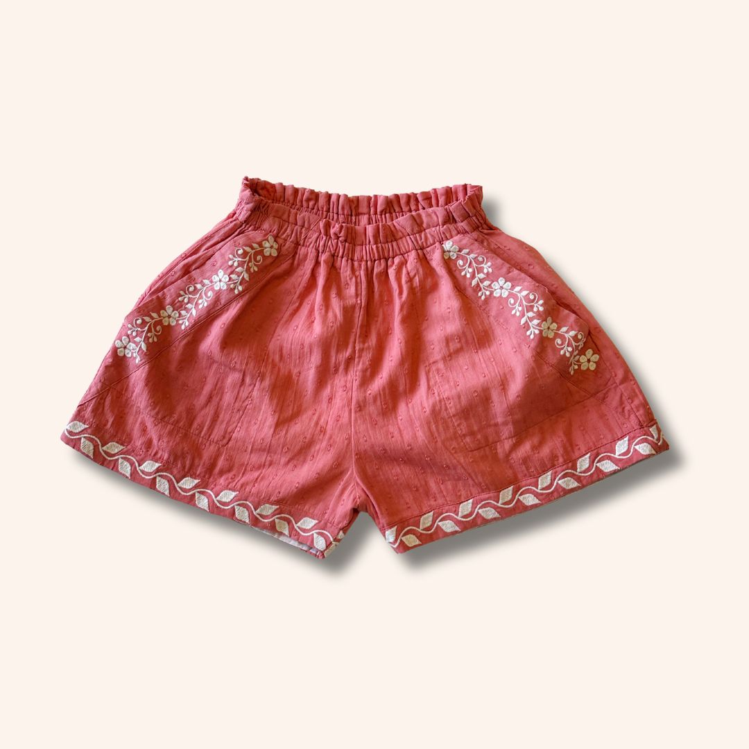 Lali Paperbag Shorts-Faded Rose