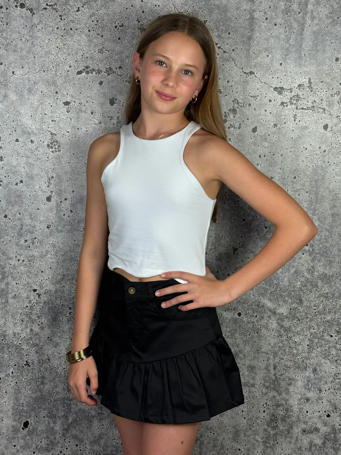 If So Ruffle Hem Black Skort