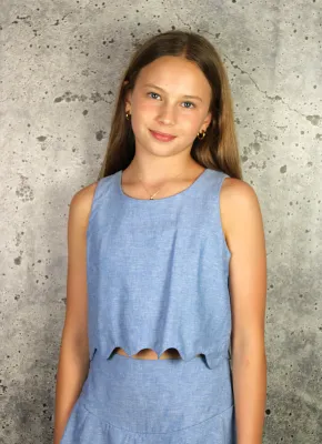 If So Scalloped Skort Set-Blue