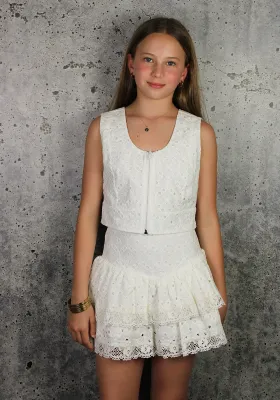 If So Eyelet Skirt-White
