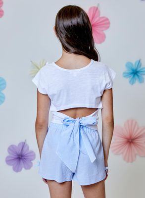 DH White/Blue Combo Short Set