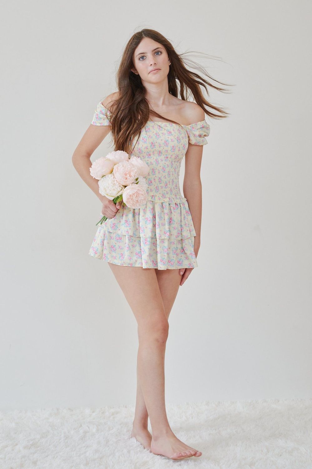 Lexi Rose Yellow Satin Smk Dress