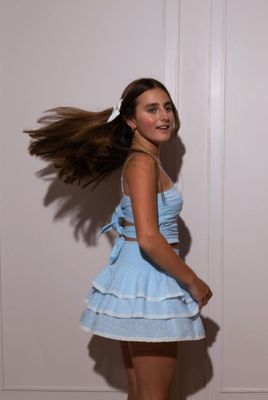 Gemma Blue Dot Dobbi Skirt
