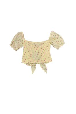 Noa Yellow Ditsy Dot Tie Back Top