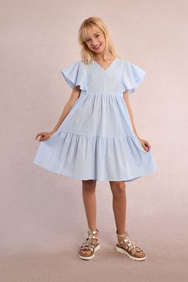 MB Lt Blue &amp; White Dress