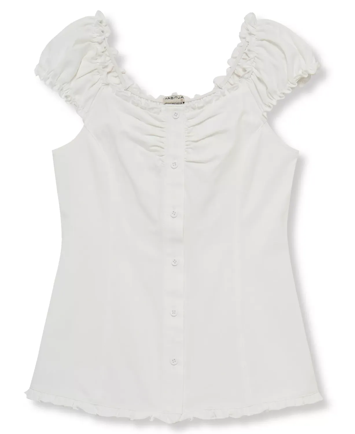 Habitual White Button Front Top