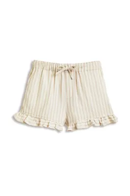 Tractr Tan &amp; White Stripe Shorts