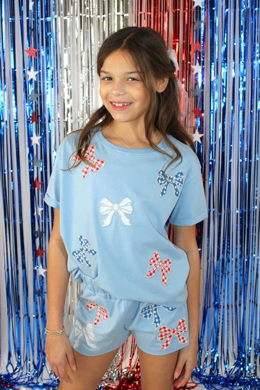 Gingham bow Patch Set